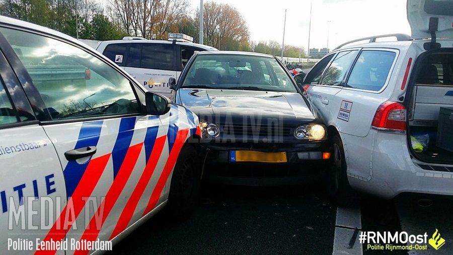 Politieachtervolging komt ten einde op snelweg A20 Rotterdam