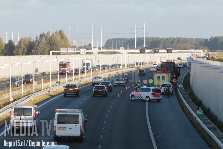 Aanrijding op de A4 tussen Schiedam en Delft