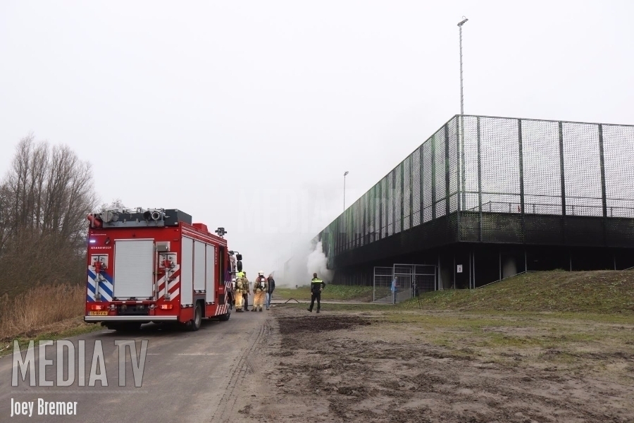 Brand op nieuwe sportpark Schiedam (video)