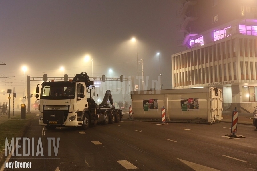 Roadblocks tijdens het Nationale Vuurwerk in Rotterdam