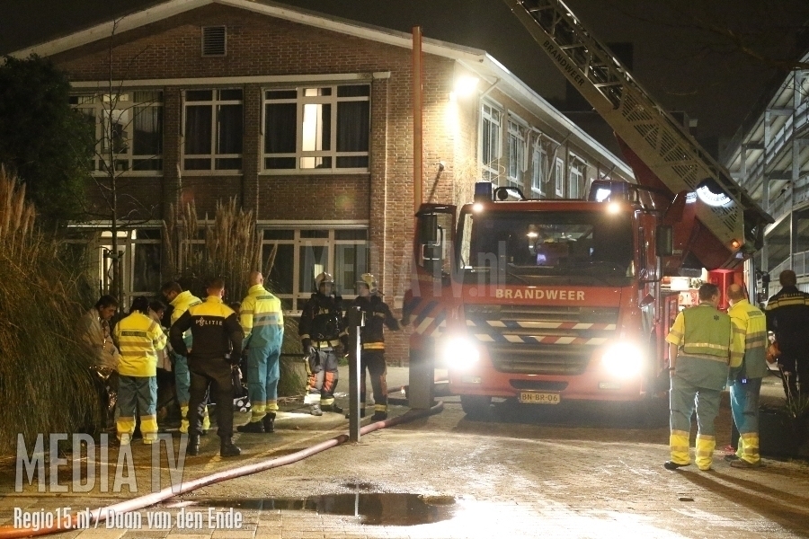 Zwaargewonde bij brand in pension Morspad Leiden