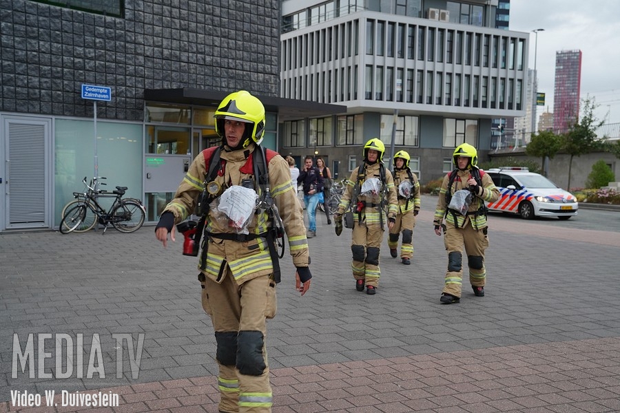 Bankstel in brand in woning Gedempte Zalmhaven Rotterdam