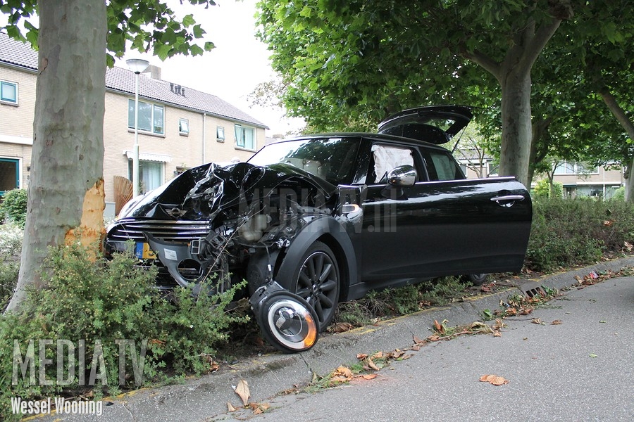 Automobilist botst tegen boom na aanrijding Nachtegaallaan Bleiswijk