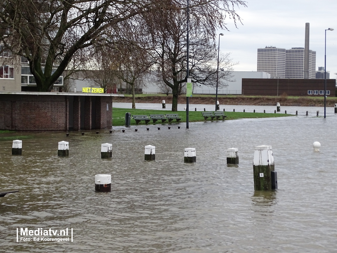 Hoogwater in Schiedam en Vlaardingen (video)