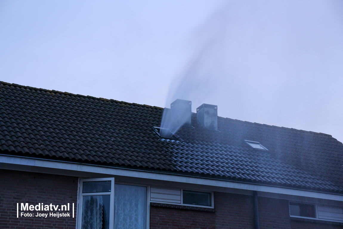 Wasdroger op zolder in de brand Jagersmeer Rotterdam