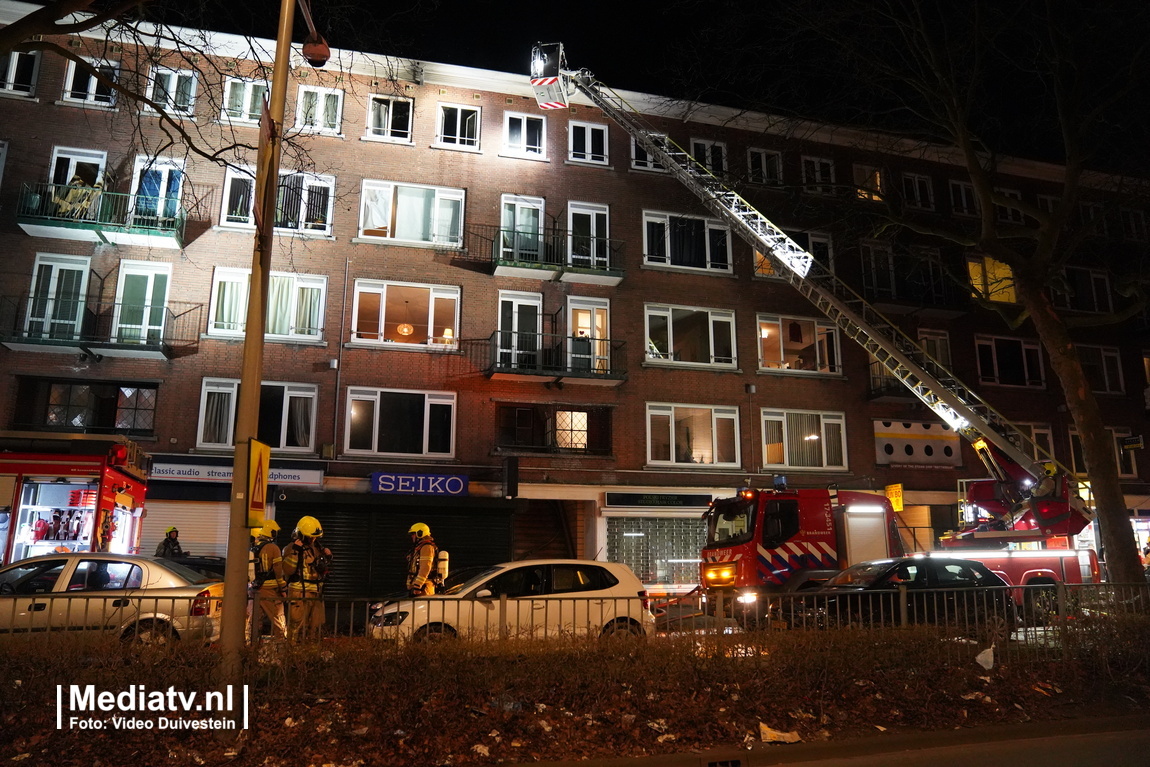 Brand in woning Pleinweg Rotterdam