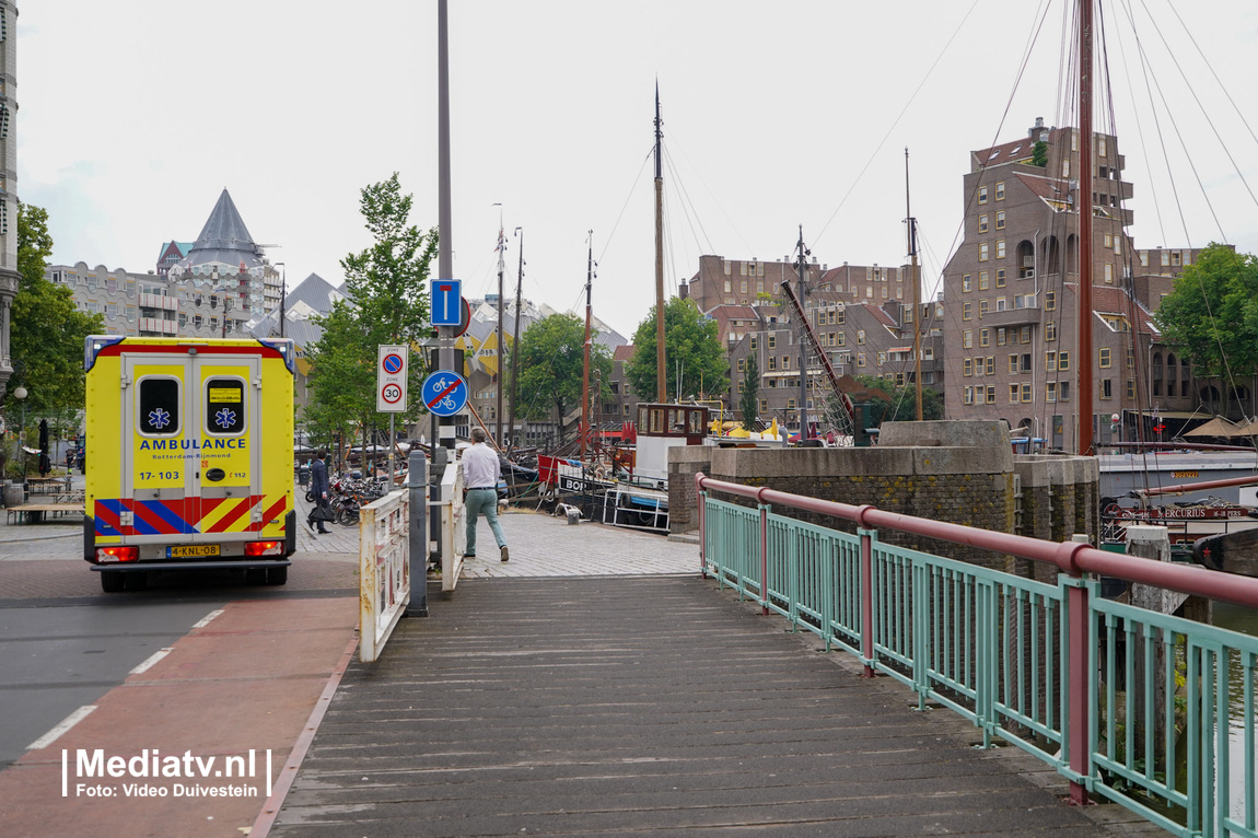 Brand op schip Oude Haven Rotterdam