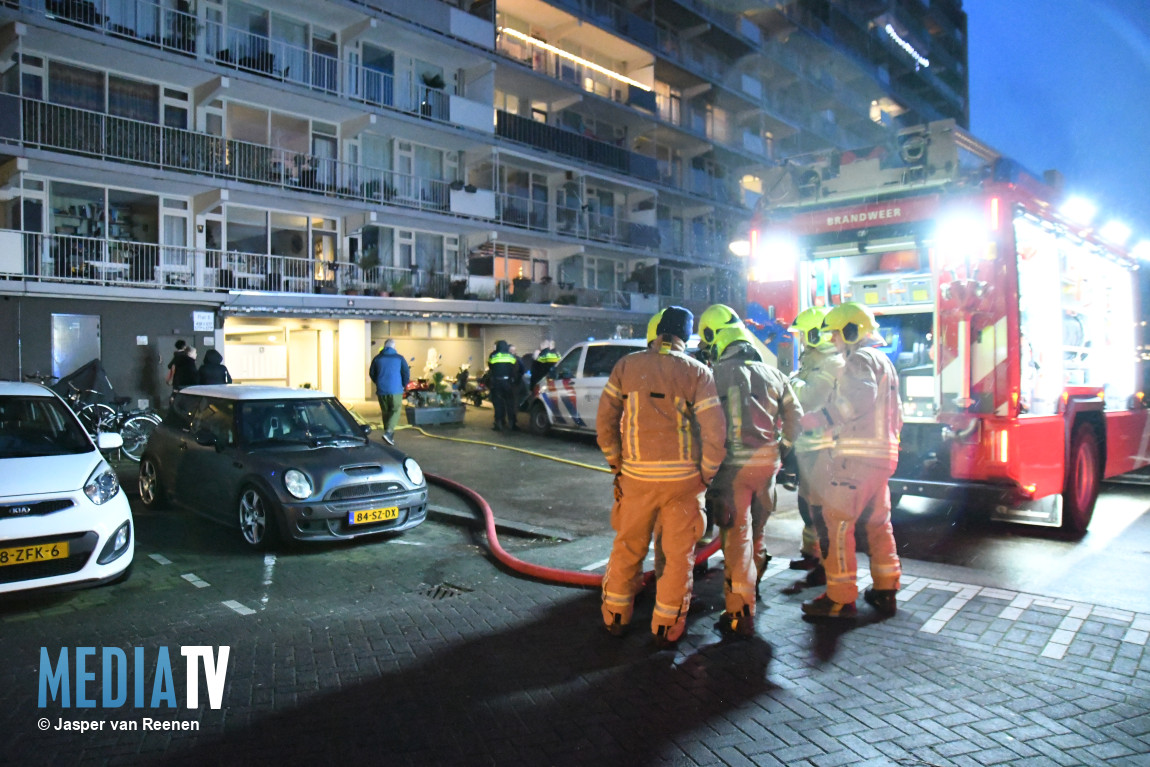 Kelderbrand op Bachplein Schiedam