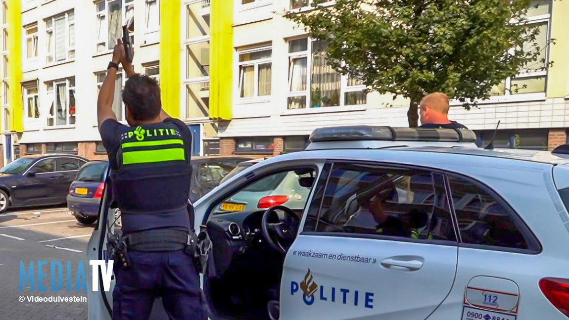 Politie lost waarschuwingsschot bij aanhouding Galvanistraat Rotterdam