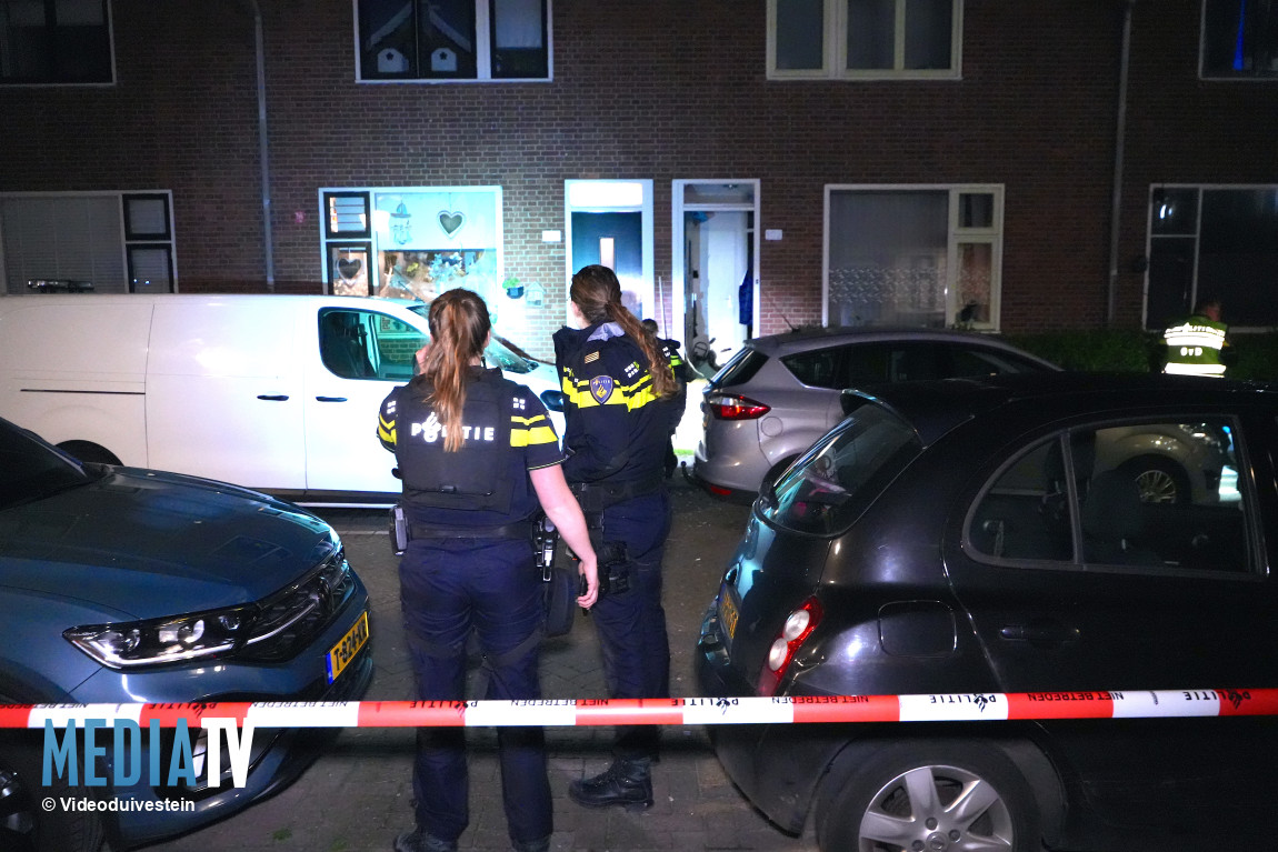Woning beschadigd door explosie Blekerslaan Rotterdam
