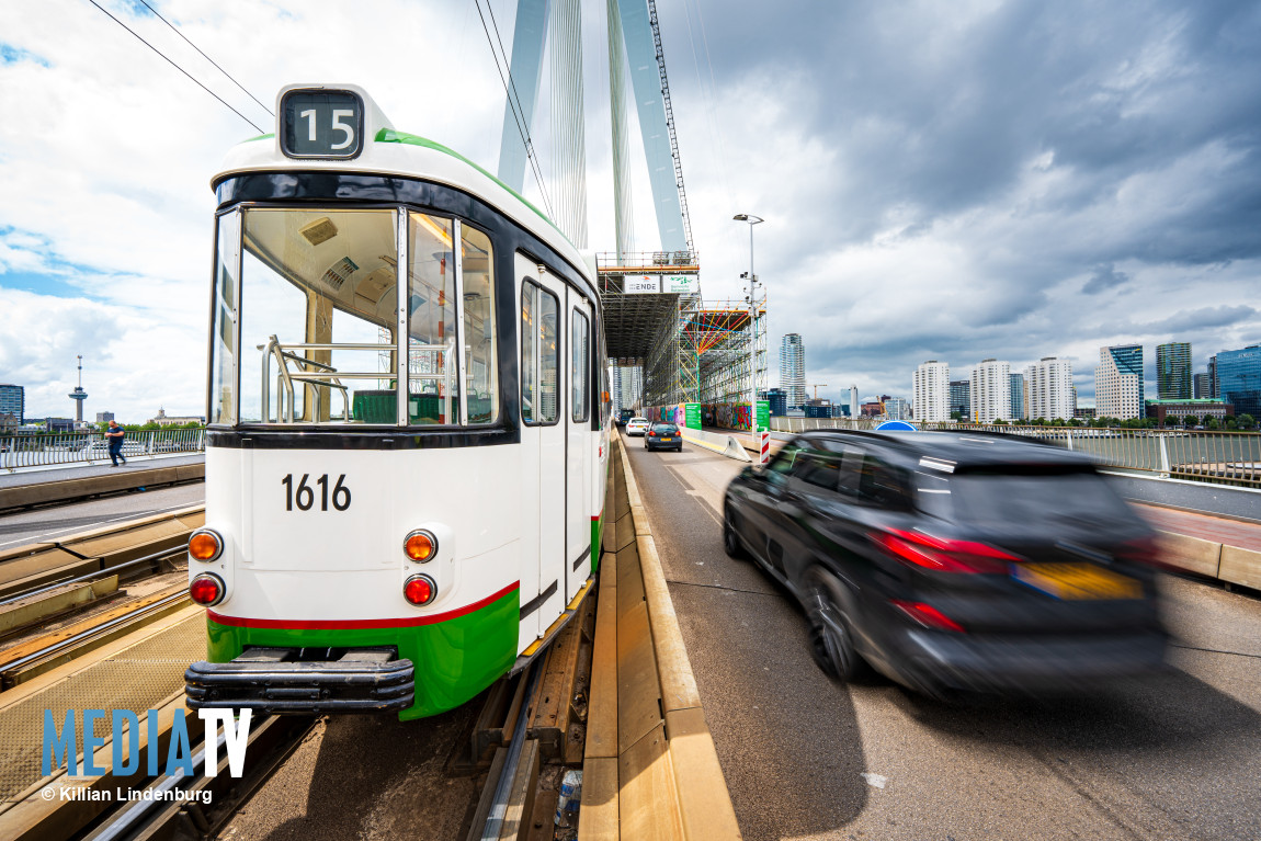 Opnieuw trams stil op Erasmusbrug door storing