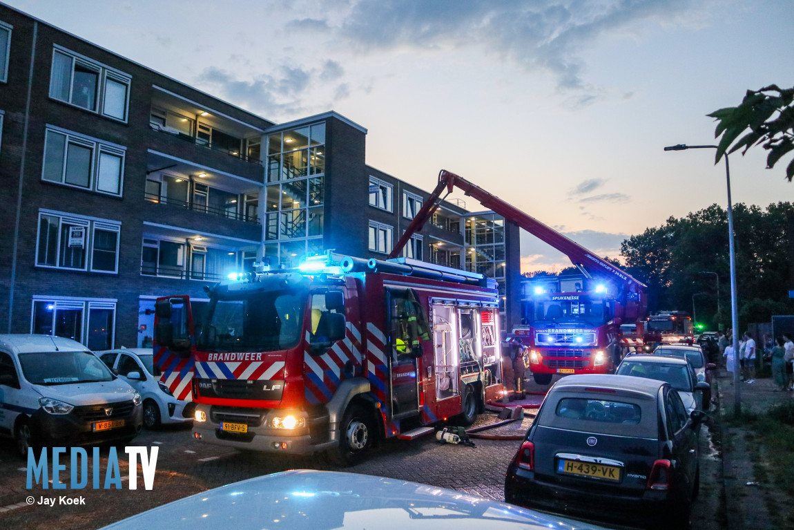 Veel schade na brand in keuken Rembrandtstraat Spijkenisse