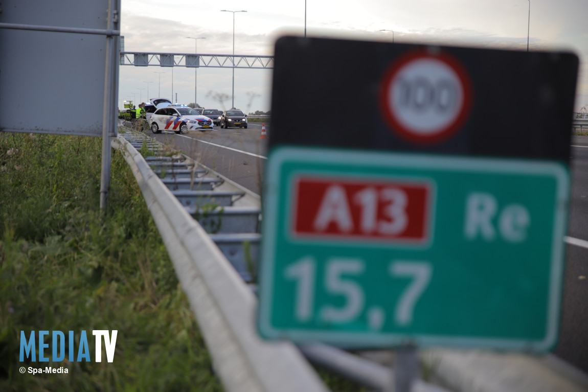 Nog meer vertraging door eenzijdig ongeval A13 bij Rotterdam