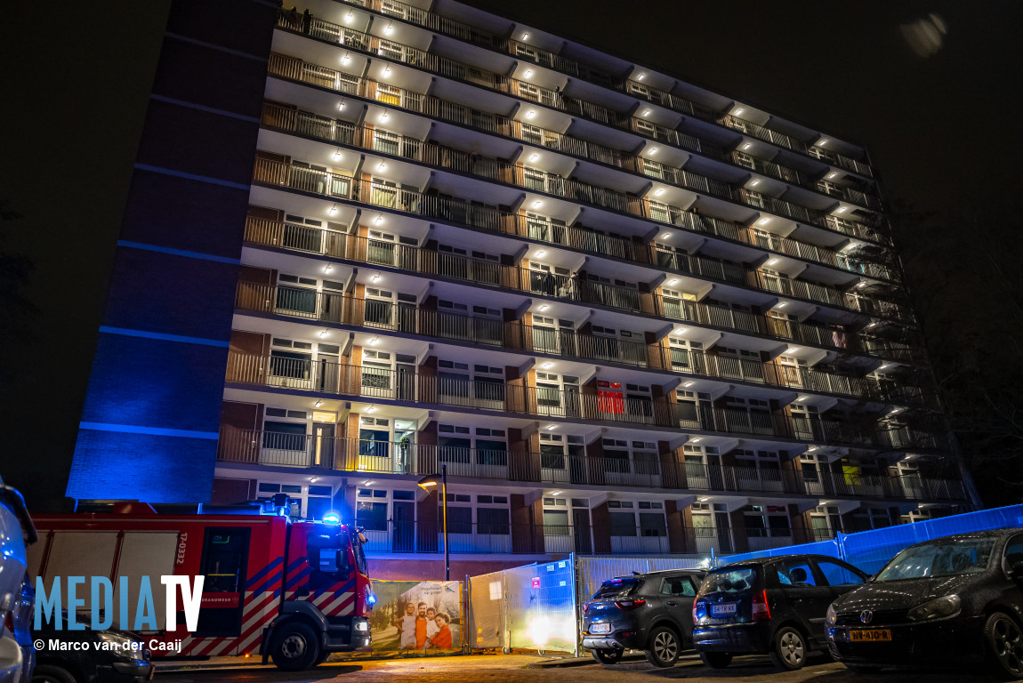 Brand in woning op 9e etage van flat Aalscholverlaan Vlaardingen