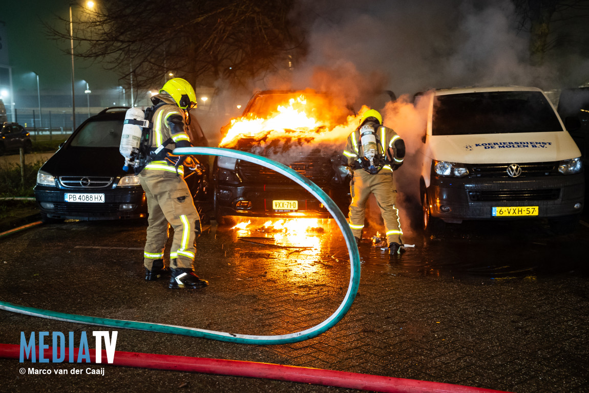 Meerdere auto’s beschadigd bij voertuigbrand Vlaardingweg Rotterdam