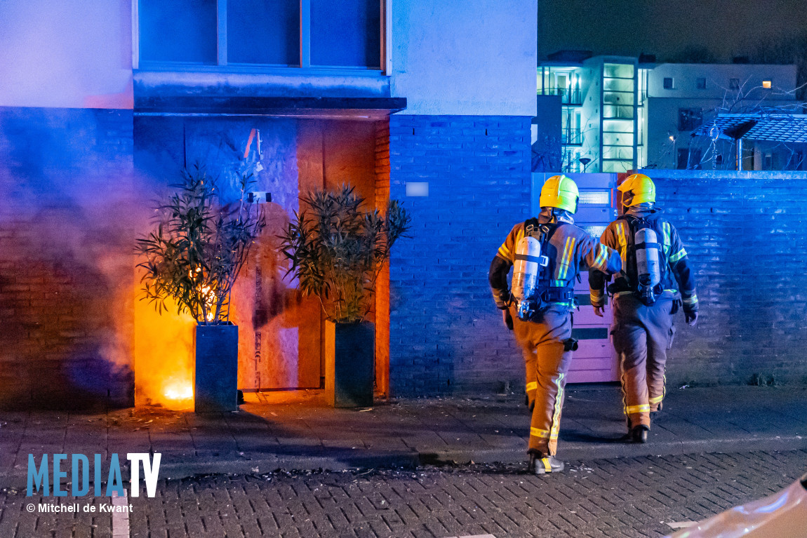 Brand bij woning waar vorige week explosie plaatsvond Vergiliusstraat Rotterdam