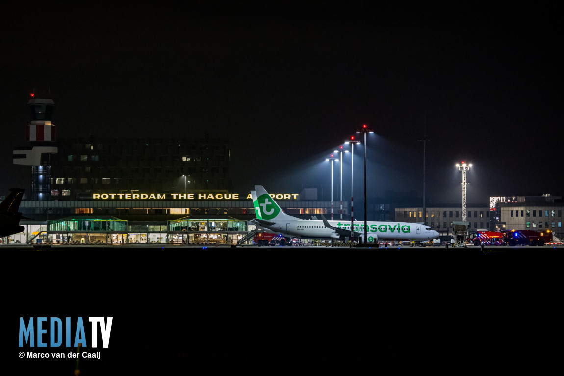 Vliegtuig van Transavia ontruimd na landing Rotterdam The Hague Airport